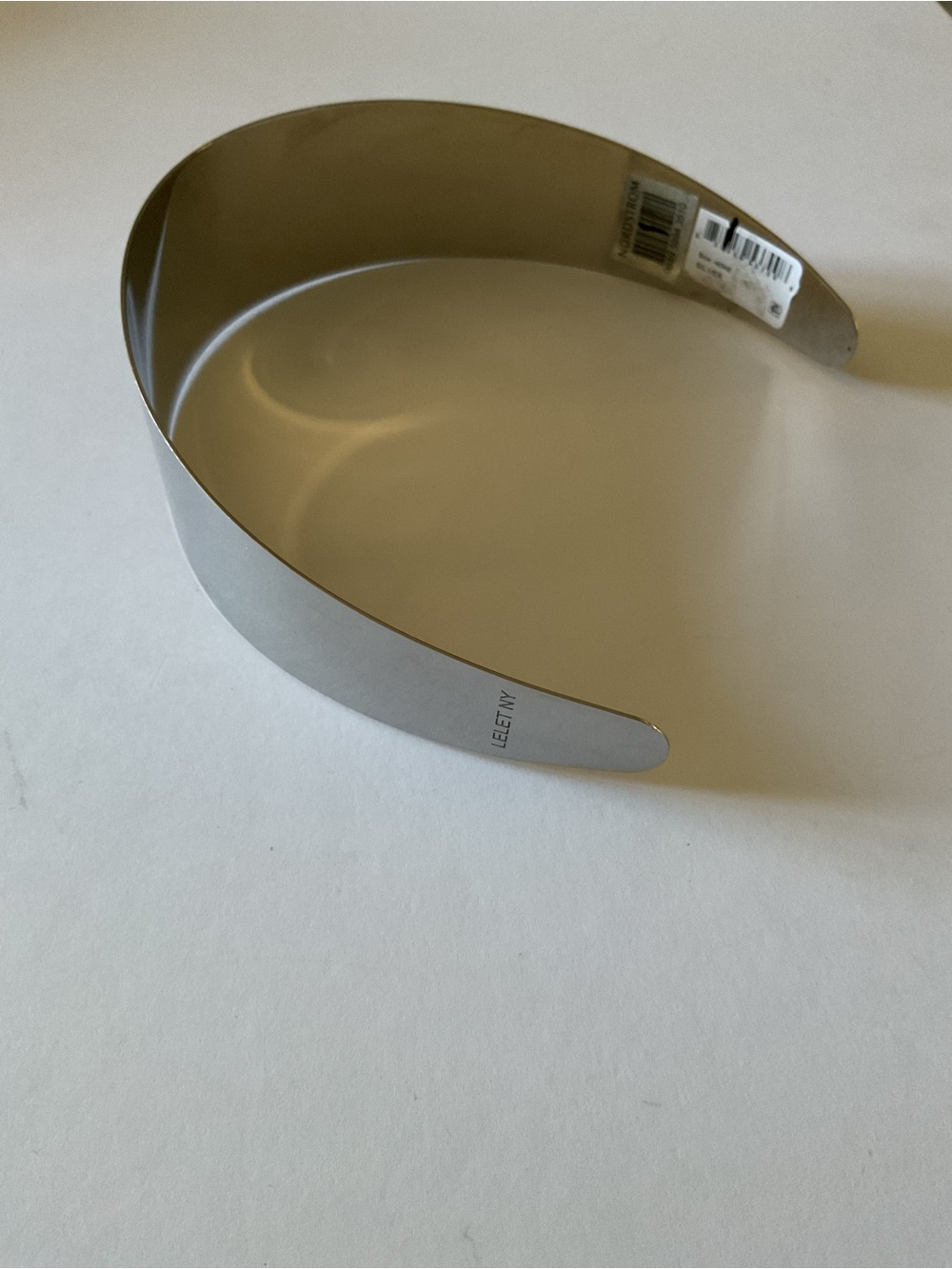 LELET NY LIV WIDE METAL HEADBAND SILVER NWT